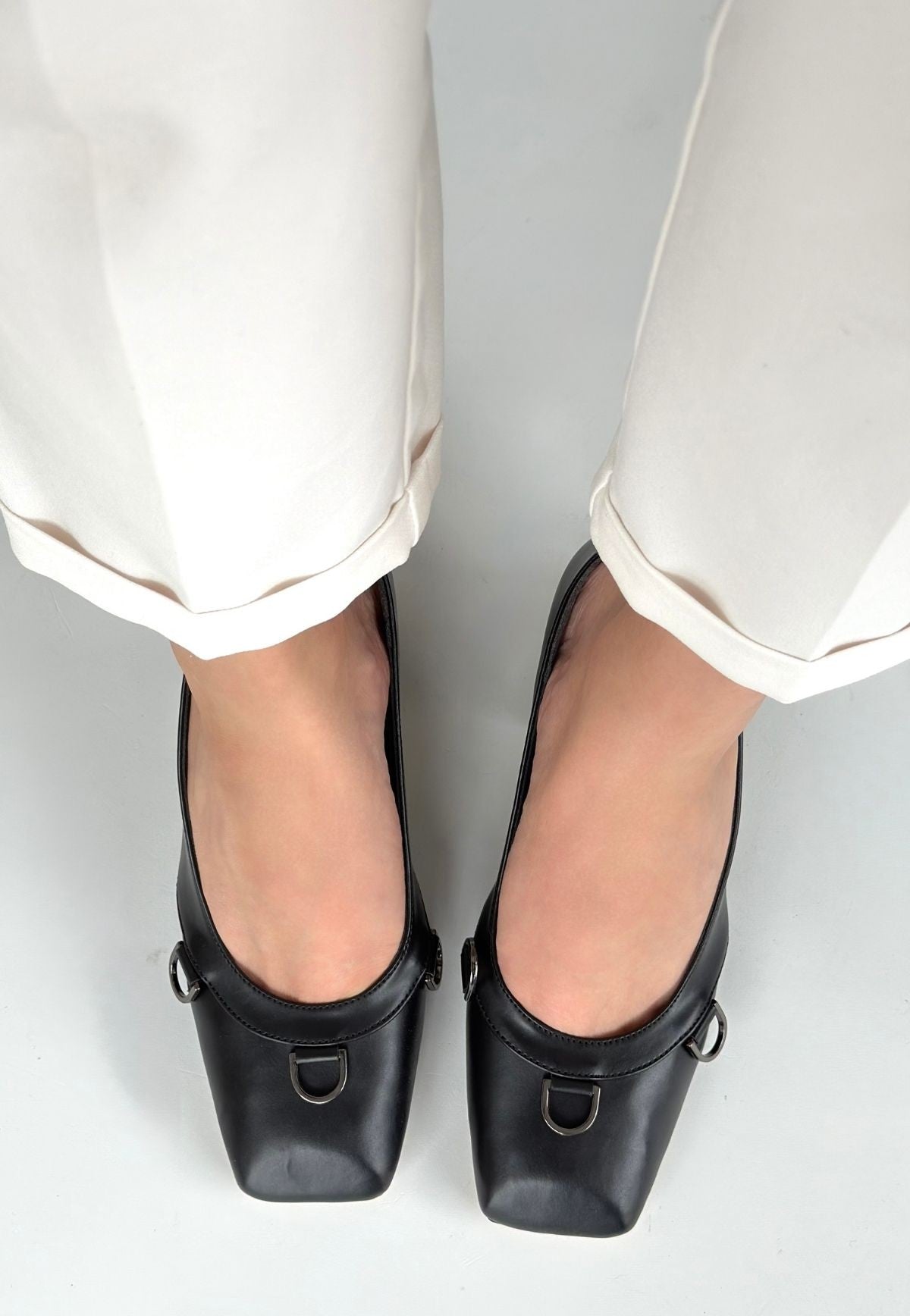 Cande Siyah Cilt Topuklu Ayakkabı