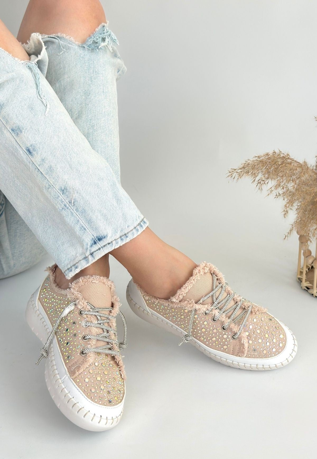 Guji Bej Kot Bağcıklı Spor Ayakkabı