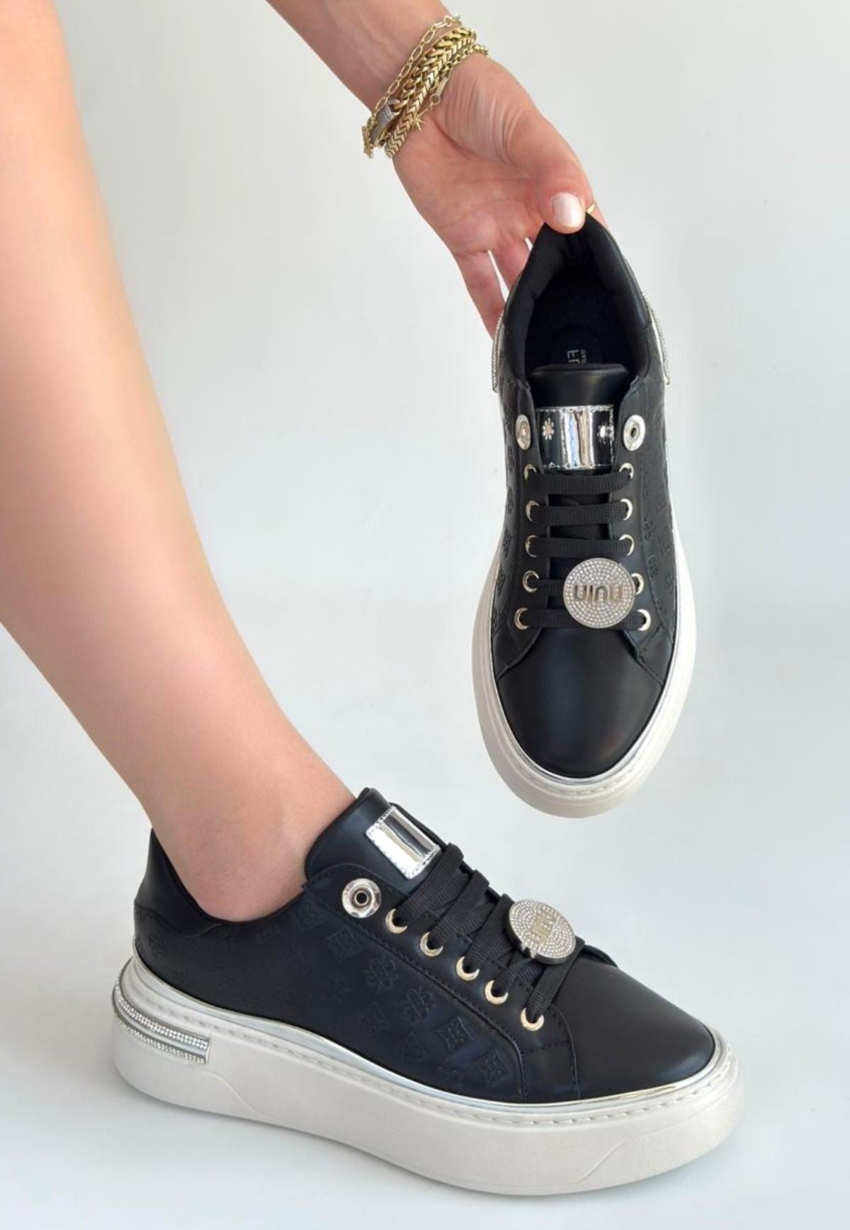 Jlar Siyah Cilt Bağcıklı Spor Ayakkabı