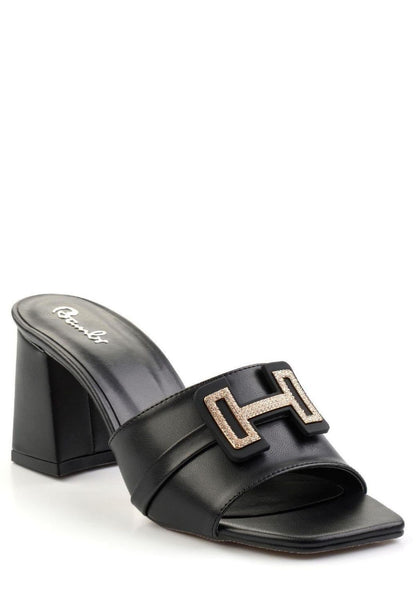 Leyya Siyah Cilt Topuklu Ayakkabı