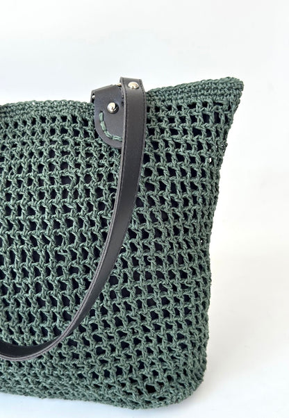 Loty Yeşil Örgü Çanta