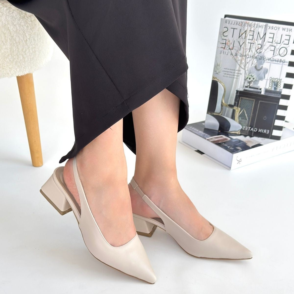 Morji Bej Cilt Topuklu Ayakkabı