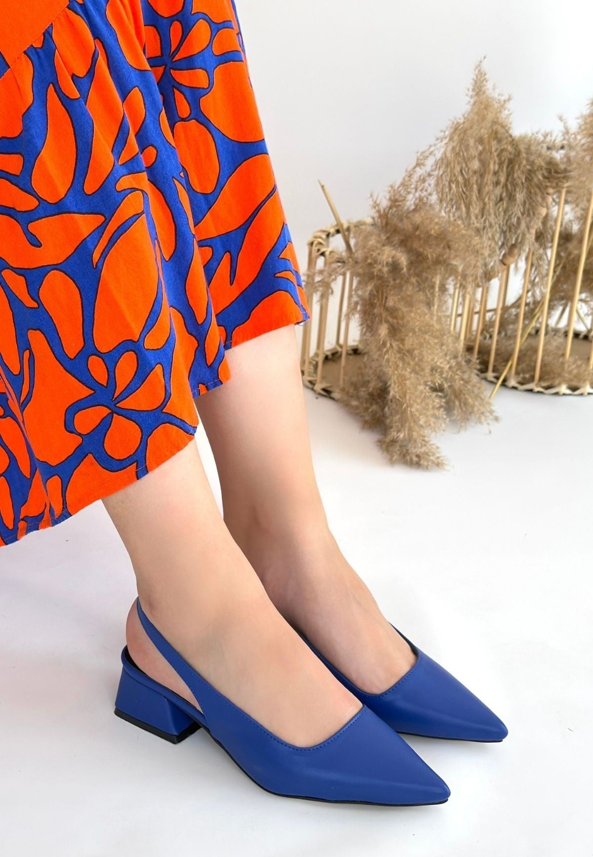 Morji Mavi Cilt Topuklu Ayakkabı