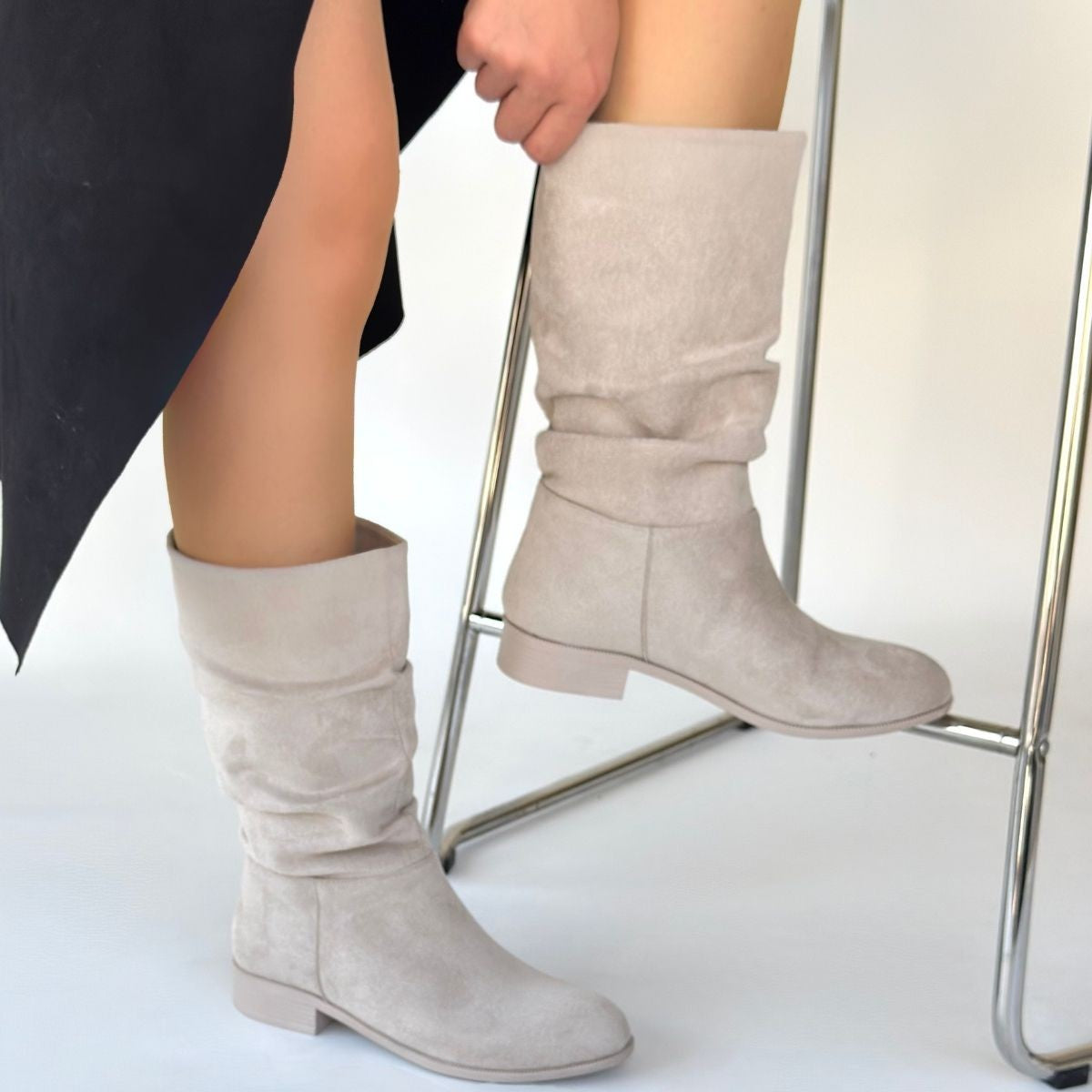 Plod Bej Süet Çizme