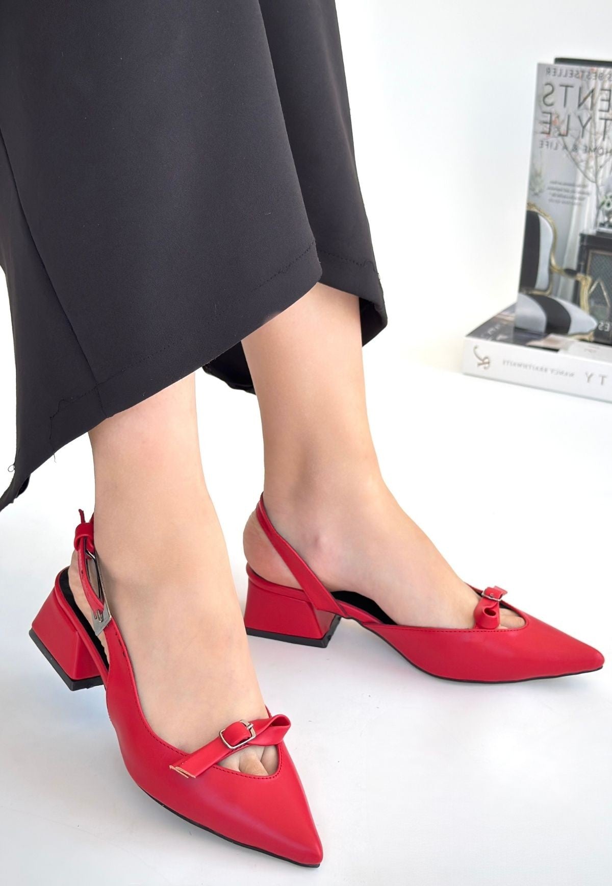 Rewat Kırmızı Cilt Topuklu Ayakkabı