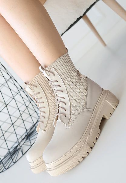 Utag Bej Cilt Bağcıklı Bot