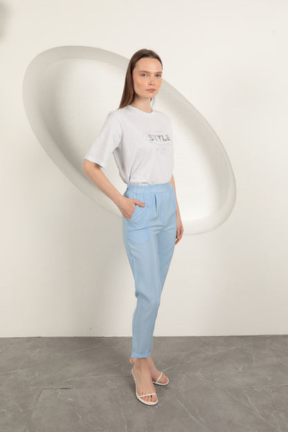 Modal Kumaş Duble Paça Kadın Pantolon-Bebemavi