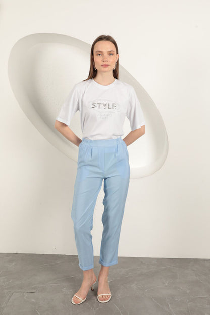 Modal Kumaş Duble Paça Kadın Pantolon-Bebemavi