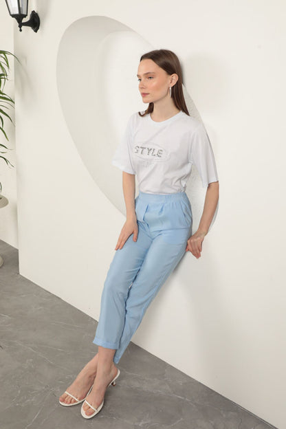 Modal Kumaş Duble Paça Kadın Pantolon-Bebemavi