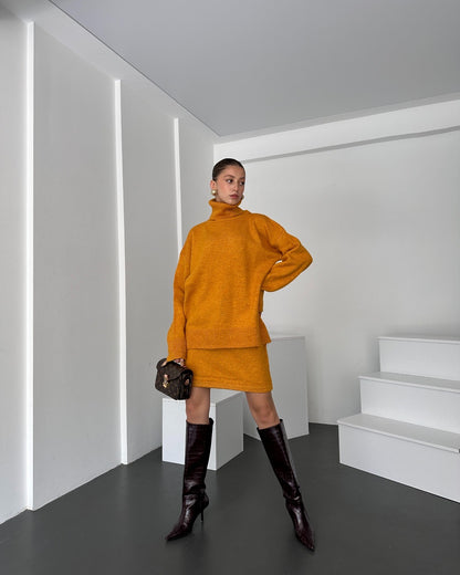 Boğazlı Kazak Ve Etek  İkili Takım