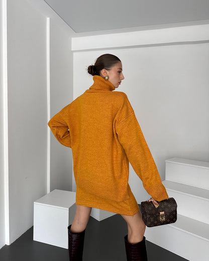 Boğazlı Kazak Ve Etek  İkili Takım