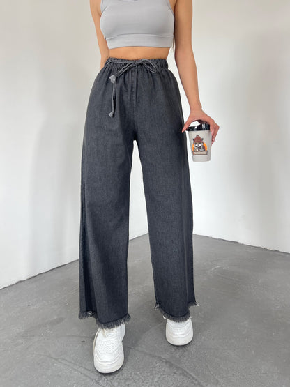 Paçası Püsküllü Palazzo Pantolon