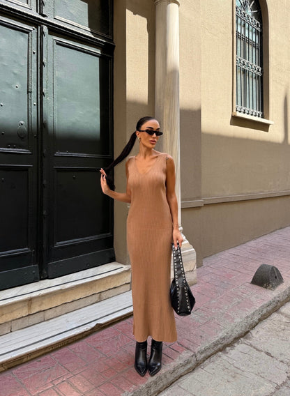 Zigzak Desenli Kazak Ve Elbise Triko Takım